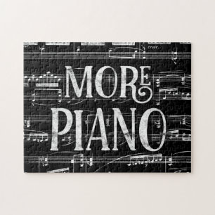 Meer pianokarkbord - zwarte witte muziek legpuzzel