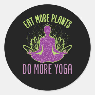 Meer Planten eten meer Yoga Vegan Ronde Sticker