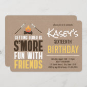 Meer plezier met vriendjesfeest in Bonfire Kaart (Voorkant / Achterkant)