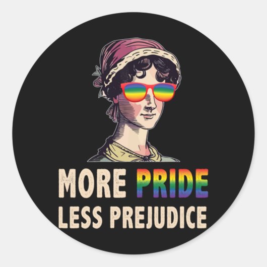 Meer Pride Minder Vooroordelen LGBT Gay Proud Ally Ronde Sticker (Voorkant)