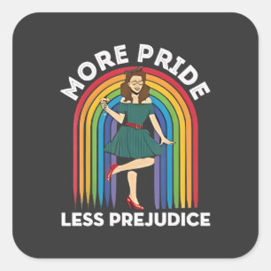 Meer Pride Minder Vooroordelen LGBT Pride Maand Vierkante Sticker