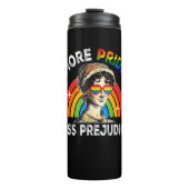 Meer Pride Minder Vooroordelen Regenboog LGBT Homo Thermosbeker (Voorkant)