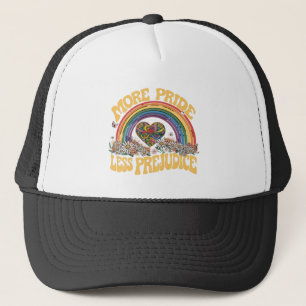 Meer Pride Minder Vooroordelen Retro Rainbow Pride Trucker Pet