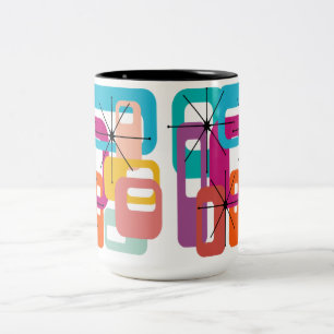 Meer rechthoeken en Starbursts tweetone koffie-Mok Tweekleurige Koffiemok