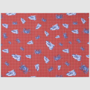 Meer Rood en Marine Blauw Maritieme Serie Ontwerp Tissuepapier