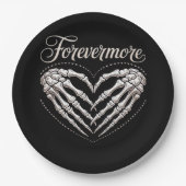 Meer Skeleton Hands Heart Gothic Halloween Papieren Bordje (Voorkant)