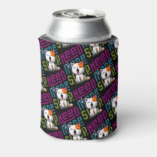 Meer slaap nodig | Grappige Cat schattige geeuwen Blikjeskoeler (Blikje Achterkant)