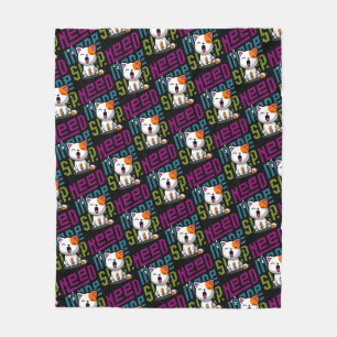 Meer slaap nodig   Grappige Cat schattige geeuwen  Fleece Deken