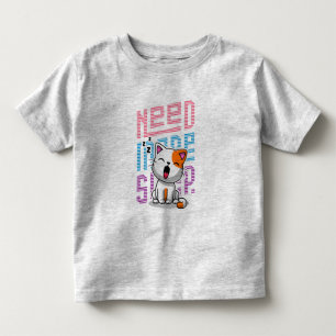 Meer slaap nodig Grappige Cat schattige geeuwen Kinder Shirts