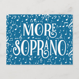 Meer Soprano - Blauwe Witte Zanger Briefkaart
