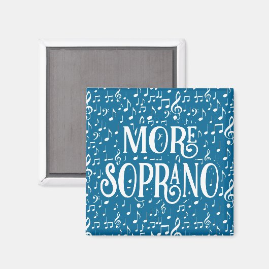 Meer Soprano - Blauwe Witte Zanger Magneet (Voorkant / Achterkant)