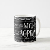 Meer Soprano Chalkboard - Black White Singer Koffiemok (Voorkant rechts)