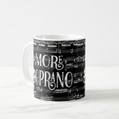 Meer Soprano Chalkboard - Black White Singer Koffiemok (Voorkant links)
