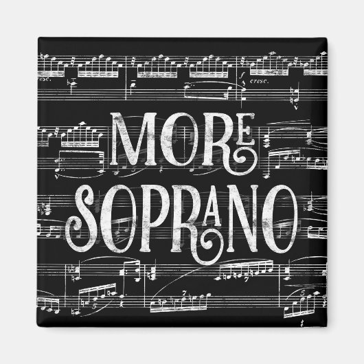 Meer Soprano Chalkboard - Black White Singer Magneet (Voorkant)