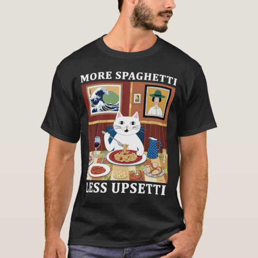Meer spaghetti minder overstuur Grappig Schattige T-shirt (Voorkant)