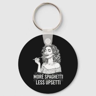 Meer Spaghetti Minder Upsetti Tee Italiaanse Vrouw Sleutelhanger