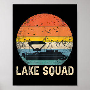 Meer Squad Vintage Pontonboot Kapitein Zomer Vibe Poster