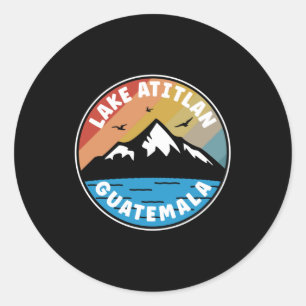 Meer van Atitlan - Vintage Guatemala Ronde Sticker