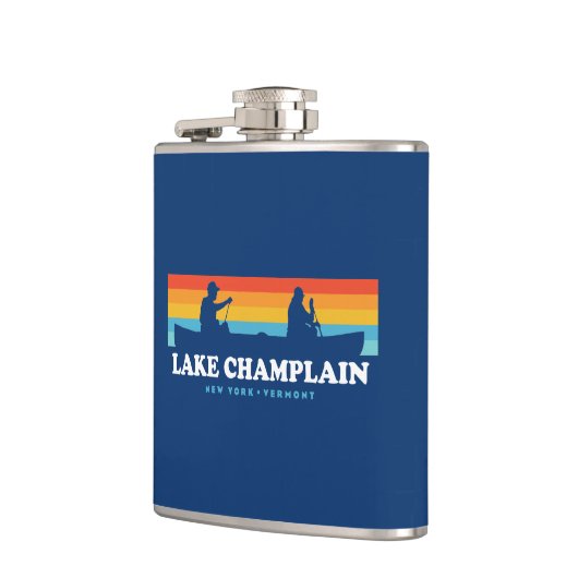 Meer van Champlatte New York Vermont Canoe Heupfles (Links)