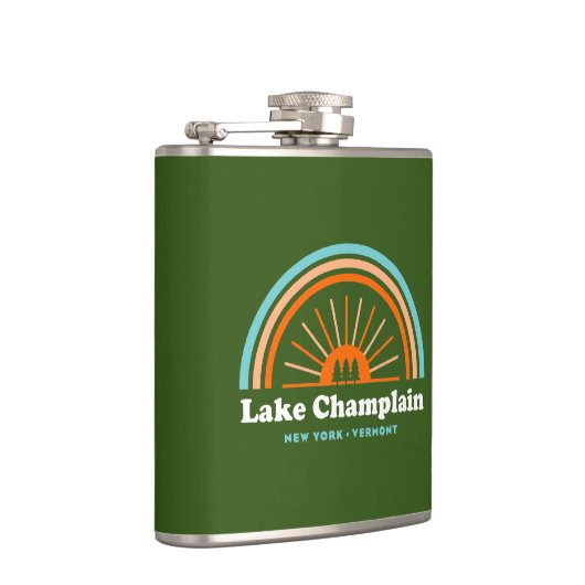 Meer van Champlatte New York Vermont-regenboog Heupfles (Rechts)