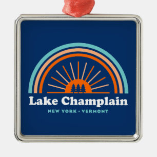 Meer van Champlatte New York Vermont-regenboog Metalen Ornament