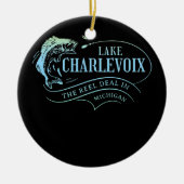 Meer van Charlevoix Vist in Michigan Keramisch Ornament (Voorkant)