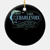 Meer van Charlevoix Vist in Michigan Keramisch Ornament (Achterkant)