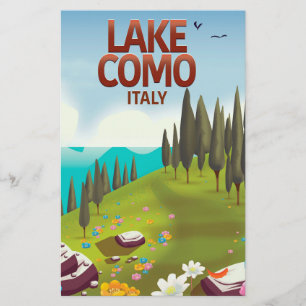 Meer van Como Italië reis ansichtkaart. Briefpapier