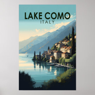 Meer van Como Italië Reizen Kunst Vintage Poster
