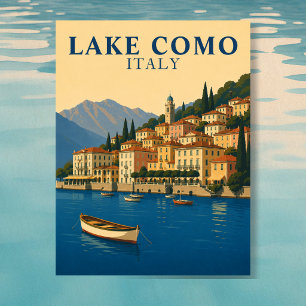 Meer van Como Italië Retro Reis Italiaanse Meren Briefkaart
