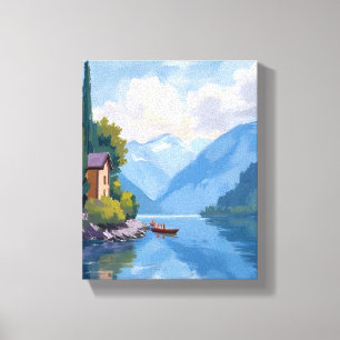Meer van Como, Italië Schilderkunst Canvas Afdruk