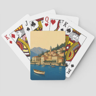 Meer van Como Italië Vintage Reis Italiaanse Meren Pokerkaarten