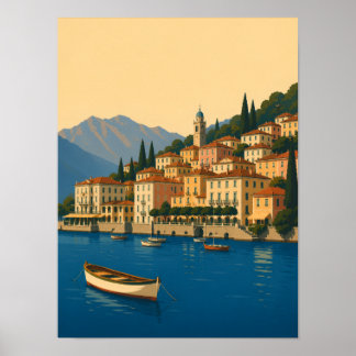 Meer van Como Italië Vintage Reis Italiaanse Meren Poster