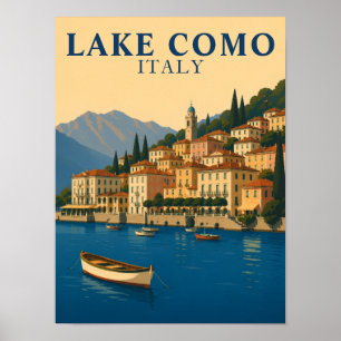 Meer van Como Italië Vintage Reis Italiaanse Meren Poster