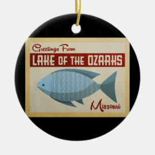 Meer van de Ozarks Fish Vintage Travel Keramisch Ornament