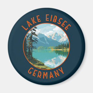 Meer van Eibsee Duitsland Retro Distress Circle Magneet