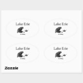 Meer van Erie Ice Vist Ovale Sticker (Vel)