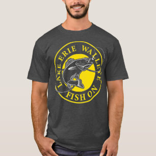 Meer van Erie Walleye vis op T-shirt