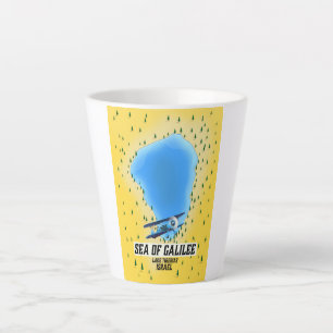 Meer van Galilea Israël kaart poster Latte Mok