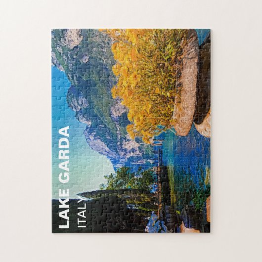 Meer van Garda en geelbloem Legpuzzel (Verticaal)