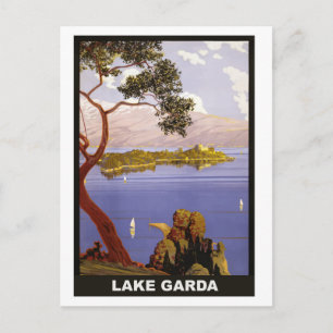 Meer van Garda, Italië, vintage reisansichtkaart Briefkaart