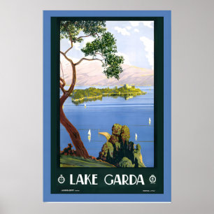 Meer van Garda Italië Vintage Reisposter Print