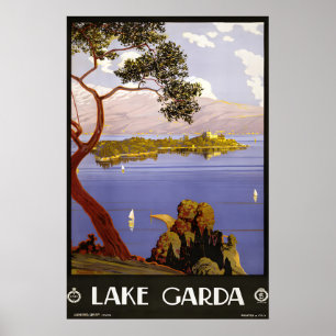 Meer van Garda Vintage Reisposter Poster