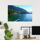 Meer van Genève in de zomer Poster (Thuiskantoor)