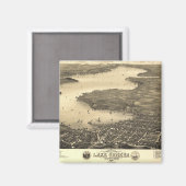 Meer van Genève  kaart Magneet (Voorkant / Achterkant)