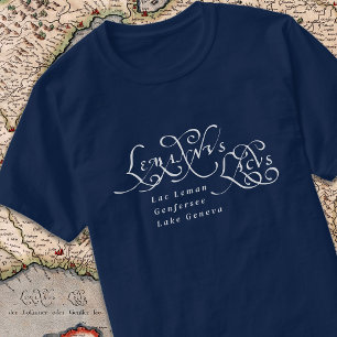 Meer van Genève Lac Leman  Latijnse tekst T-shirt