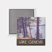 Meer van Genève, plaats Wisconsin Magneet (Voorkant / Achterkant)