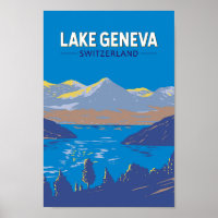 Meer van Genève Zwitserland Travel Art