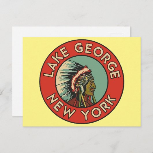 Meer van George, New York - Briefkaart (Voorkant / Achterkant)