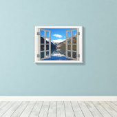 Meer van het Louise Mountain Reflection Lake Faux Canvas Afdruk (Insitu (Houten vloer))